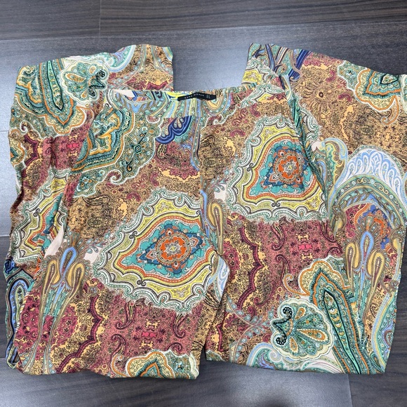 Zara Pants - Zara Paisley Boot Leg Pants